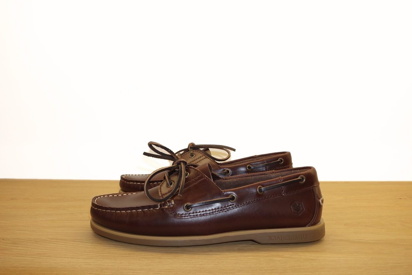 Mocassino barca pelle marrone suola gomma Lumberjack uomo