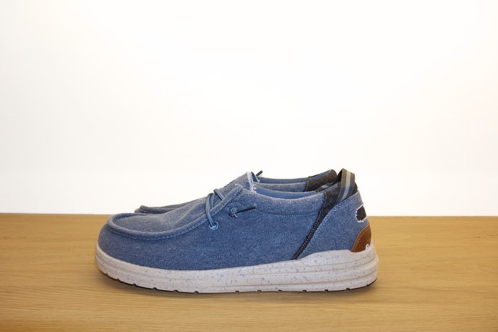 Mocassino in tela denim blu Lumberjack uomo
